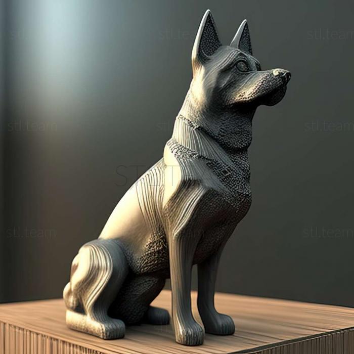 3D model Norwegian Grey Elkhound dog (STL)